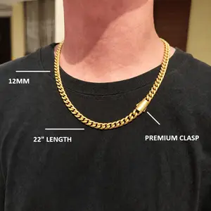 Cuban Necklace (TIGHT LINK) 18K Gold & Silver PREMIUM QUALITY! Never Tarnish!