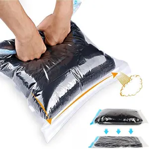 【NewYear2026】Travel Compression Bags, 12 Pack Space Saver Packing Bags for Luggage & Home, No Vacuum or Pump Required, Transparent