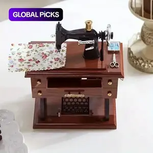 Vintage Sewing Machine Design Music Box, Decorative Art Home Decoration, Ideal Gift for Birthday and Christmas
