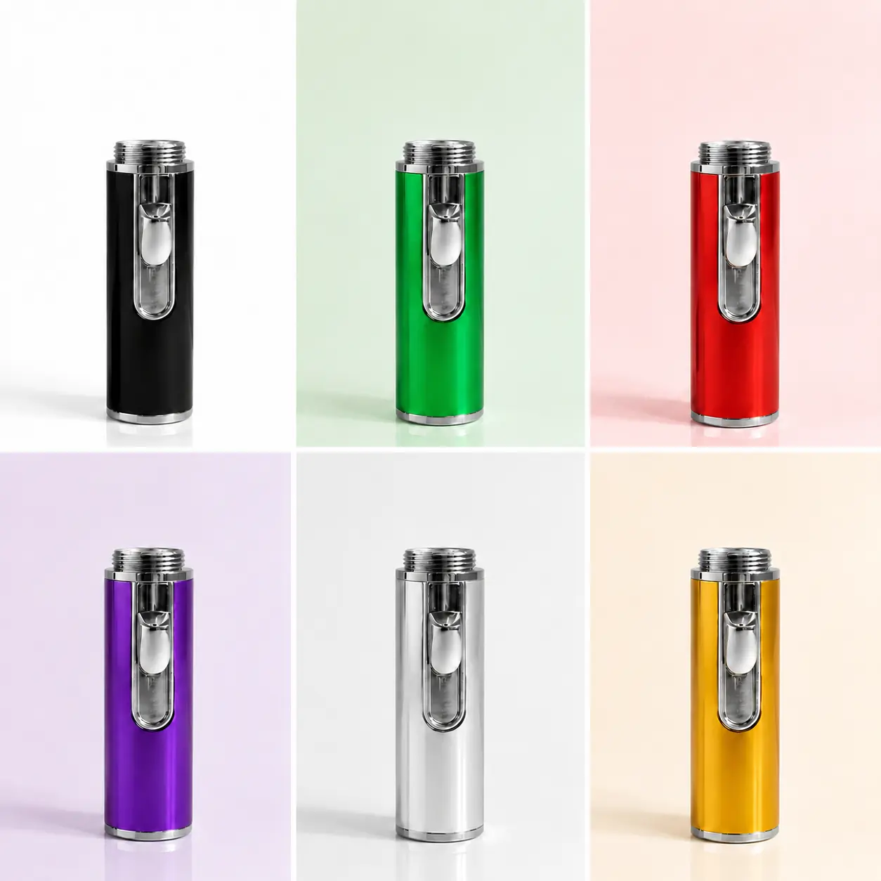 (No gas included)Refillable Butane Windproof Lighter: One-Hand Quick Ignition, Adjustable Flame, Sturdy Aluminum Build, Compact Portable Black