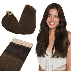 GOOGOO Hair Extensions Tape in Human Hair Natural Straight，40pcs,100g