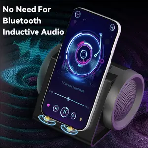 Wireless Induction Audio Phone Stand Speaker, No Bluetooth Needed,HD Surround Subwoofer Sound Amplifier, Portable Smartphone Holder for Watching Videos, Music & Calls
