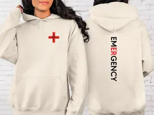 Emergency Medicine Nurse Hoodie – ER Nurse Graphic Hoodie, Nursing Sweatshirt & Hoodie, Perfect Nurse Gift for Men & Women