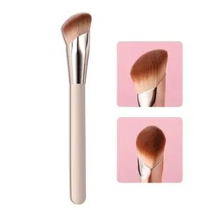 Professional Large Angle Foundation Brush, Synthetic Fiber, Fragrance-Free, Suitable for All Skin Types, Ideal for Contouring and Blending