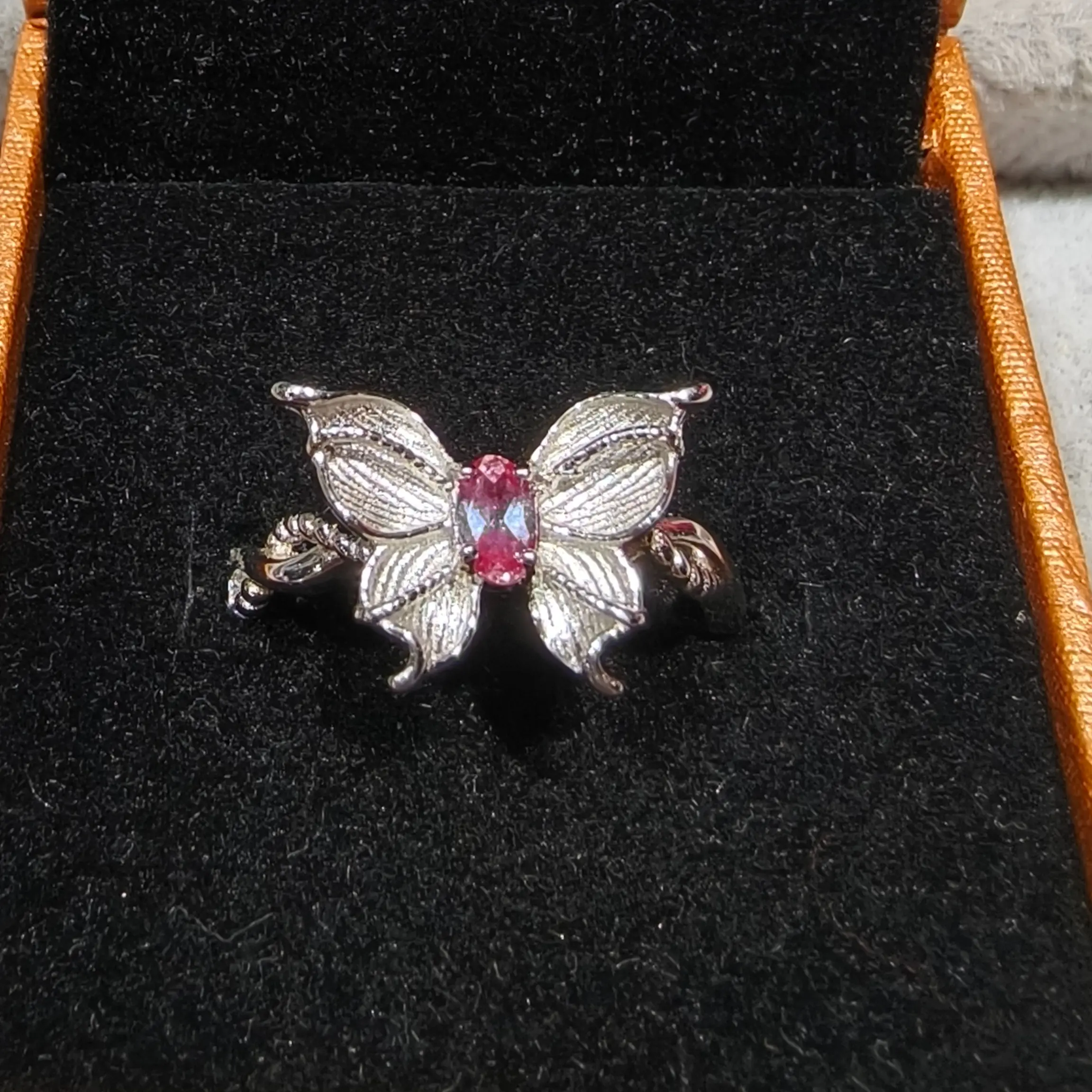 Syia(21736)gc.Alexandrite Butterfly silver ring