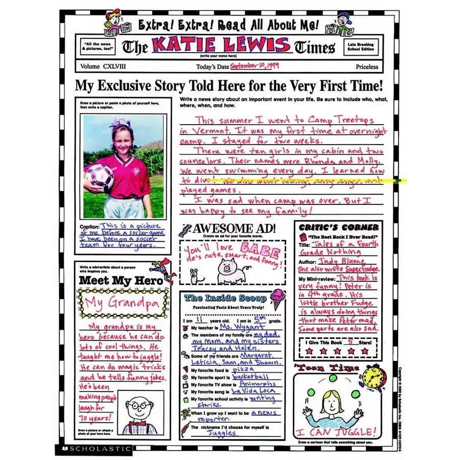 Instant Personal Poster Sets: Extra, Extra, Read All About Me!