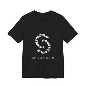 Free People Circle Tee — "that's what love do" Minimalist Graphic T-Shirt