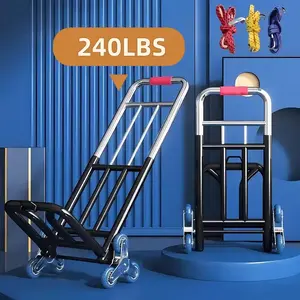 Heavy-Duty Folding Hand Truck with Adjustable Buckle Gear, Stair-Climbing Wheels, and Portable Lift Hand Truck for Transport and Shopping, Foldable Hand Truck house
