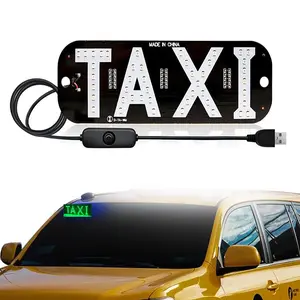 Taxi sign lights, USB powered taxi LED signs, suction cup windows, car interior accessories, car display screens, green illuminated signs, taxi advertising signs, Illuminated emblem, night illuminated car supplies, car tools