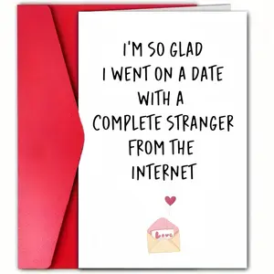 Humorous Valentine's Day Greeting Card with Envelope, 1 Count Funny Love Card for Him or Her, Unique Love Note