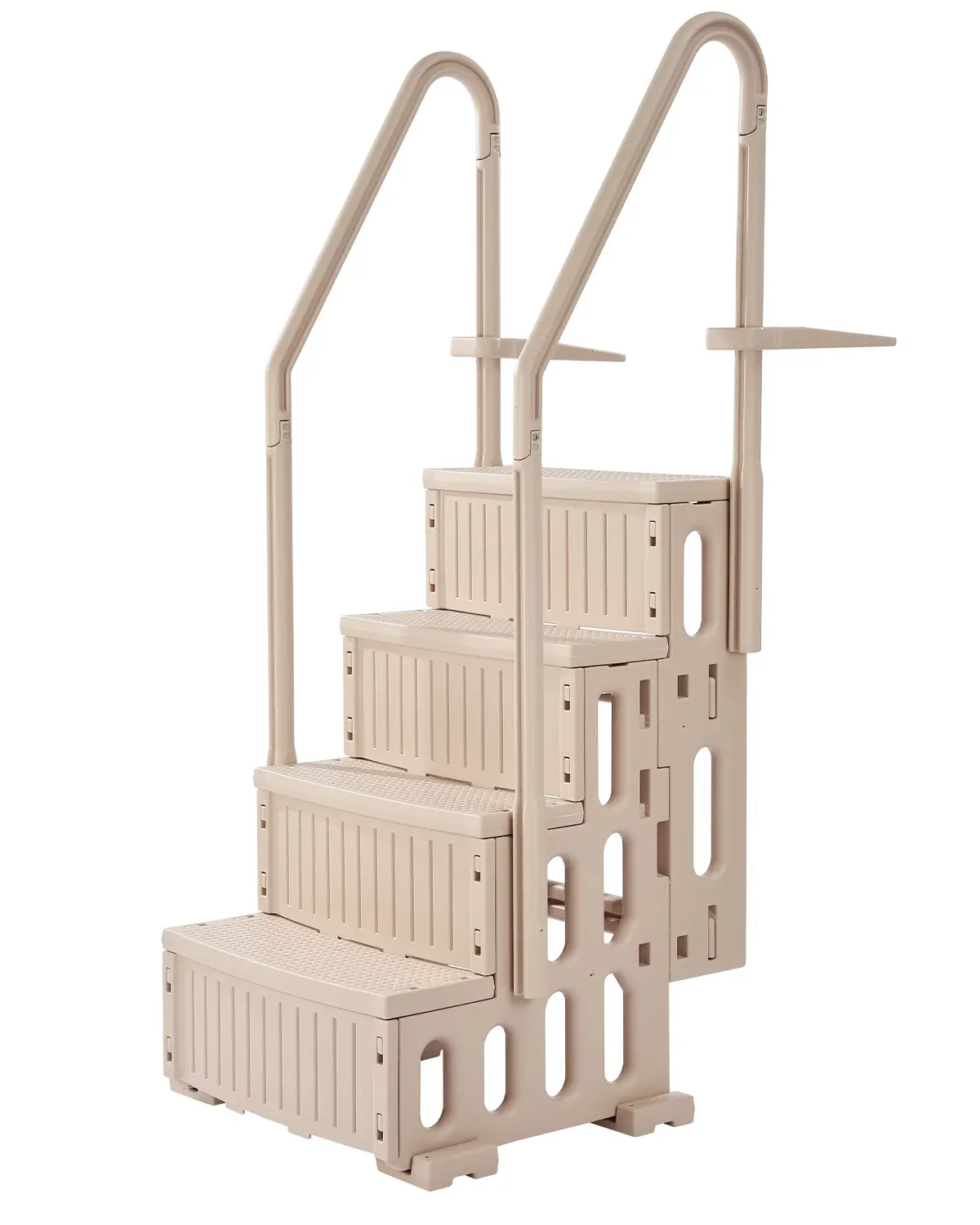 VEVOR Swimming Pool Ladder, 4-Step Double Handrails Stairs with Non-slip Heavy Duty Steps, Max Load Capacity 400 lbs, for 48-54 In Inground & Above-ground Pools of Any Decking Surface, Taupe, Pool Accessories, Swimming Pool Accessories#BacktoSchool