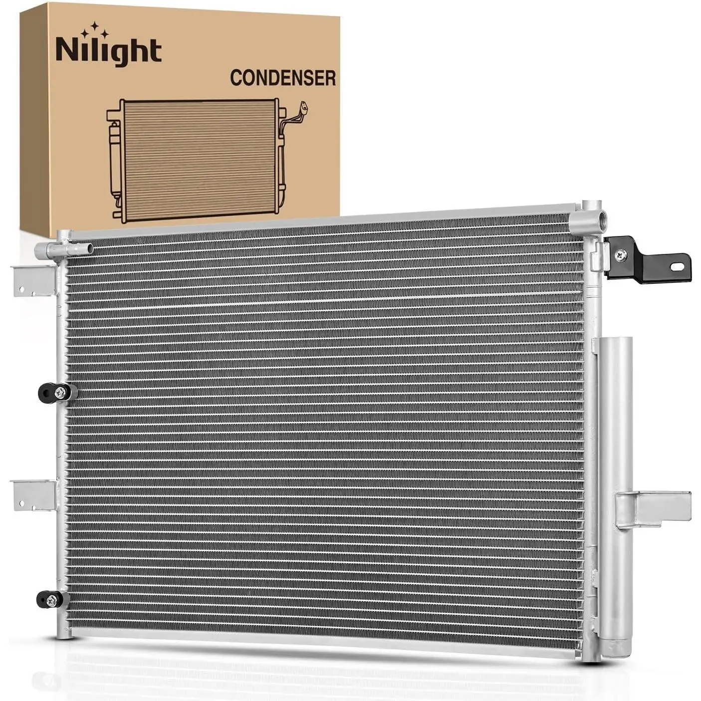Nilight AC Condenser Compatible with Ford Edge V6 3.5L 3.7L 2011-2014, Lincoln MKX 2011-2015 Air Conditioning A/C Condenser with Receiver Drier Replace# 3894, ACA84587, BT4Z19708B, HVA00209, FO3030231, 1 X A/C Condenser With Receiver Drier