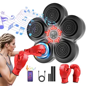 Music Boxing Machine for Adults Kids with Boxing Gloves, Smart Punching Trainer, Boxing Wall Mount Machine with LED, Boxing Target Workout Equipment for Home, Office, Gym