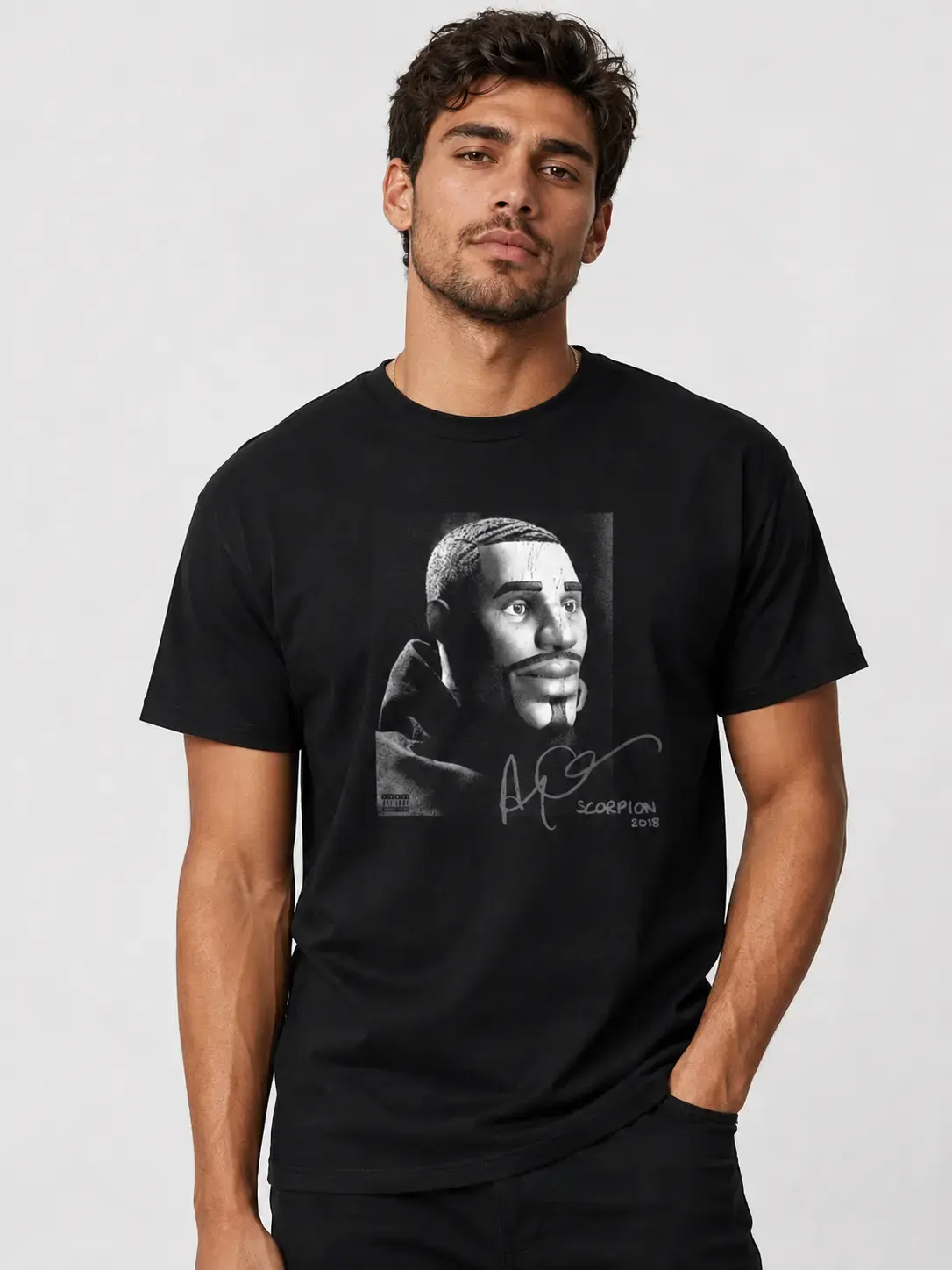 Scorpion x Fortnite Tee, Funny Merch Graphic T-Shirt , Unisex Shirt, Top Menswear Underwear Streetwear Tropical Shortsleeve Crewneck T-Shirt Black Casual