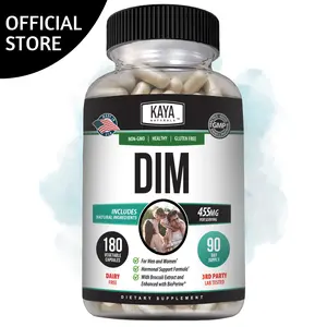 Kaya Naturals DIM Ultra | Supplement for Women and Men | Vegetable Capsules with Broccoli Extract & BioPerine | Herbal Supplement for Acne, Menopause, and Prostate – 180 Count Dietary Supplement
