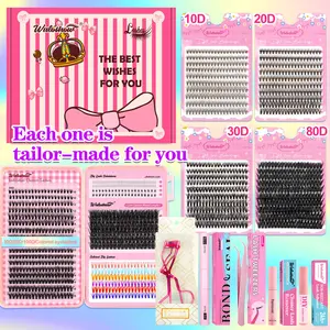 Mixed Length & Style False Eyelashes with Tools, Eyelash Extension, 1 Set Self Grafting Curl Eyelashes, Eye Makeup Enhancement False Eyelashes for Women & Girls, Cosmetic