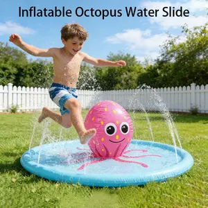 Indoor/outdoor Inflatable Water Pad, Summer Kids Splash Pad, Outdoor PVC Inflatable Toy, Lawn Splash Octopus Water Pad, Inflatable Splash Pool