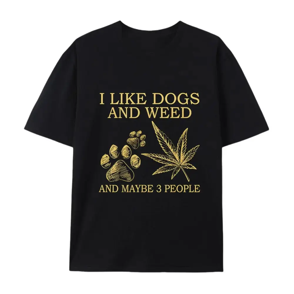 Like Dogs & Weed And Maybe 3 People Tee Unisex Vintage Tee
