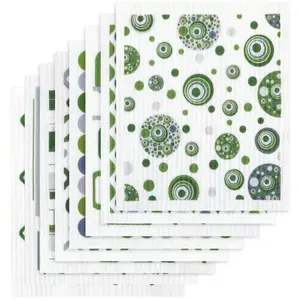 Homey Kitchen Swedish Dishcloths for Kitchen Reusable Paper Towel Alternative Super Absorbent Cellulose Cotton Blend Soft Odor-Free Eco-Friendly Sponge Cloths 8 Pack Efficient Dishwashing Versatile Use Cleaner
