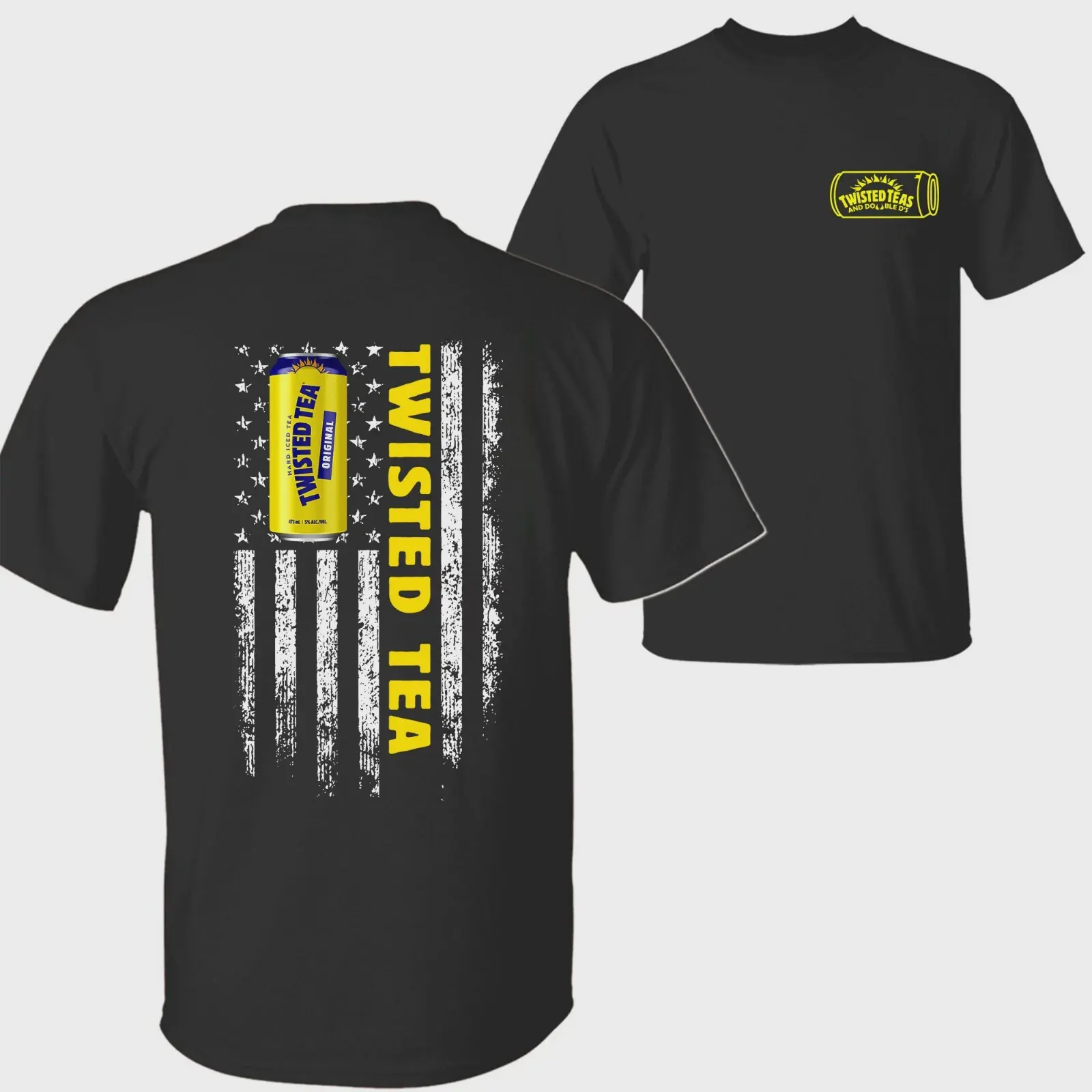 Flag Twisted Tea Unisex T-Shirt - 2 Sided Summer Tee for Men & Women