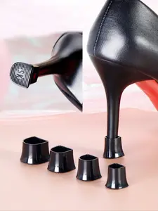 Women's U-Shaped Anti-Slip Heel Protectors, Transparent High-Heeled Dance Shoes, Durable & Silent Shoe Back Covers