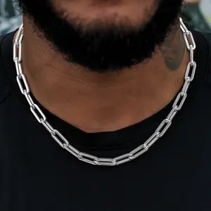 Paper Clip Chain in White Gold- 8mm