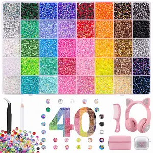 DIY 40 Color Resin Jelly Rhinestones Synthetic Beads With Kit Bedazzling Glitter Kit with 3mm Mixed Resin Synthetic Beads & Complete Tool Kit, Perfect for DIY Crafts for Crafting, Books, Shoes, Nail Art bedazzled
