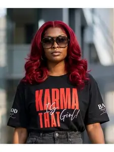 Karma Is That Girl Tee – Empowerment Graphic T-Shirt for Women | Motivational Statement Shirt