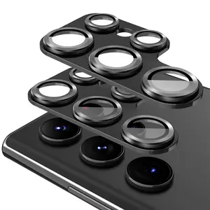 2-Pack for Samsung Galaxy S22 Ultra 5G Lens Protector, 9H Tempered Glass, Glitter Diamond Metal Protective Cover [Does not Affect Night Shots]