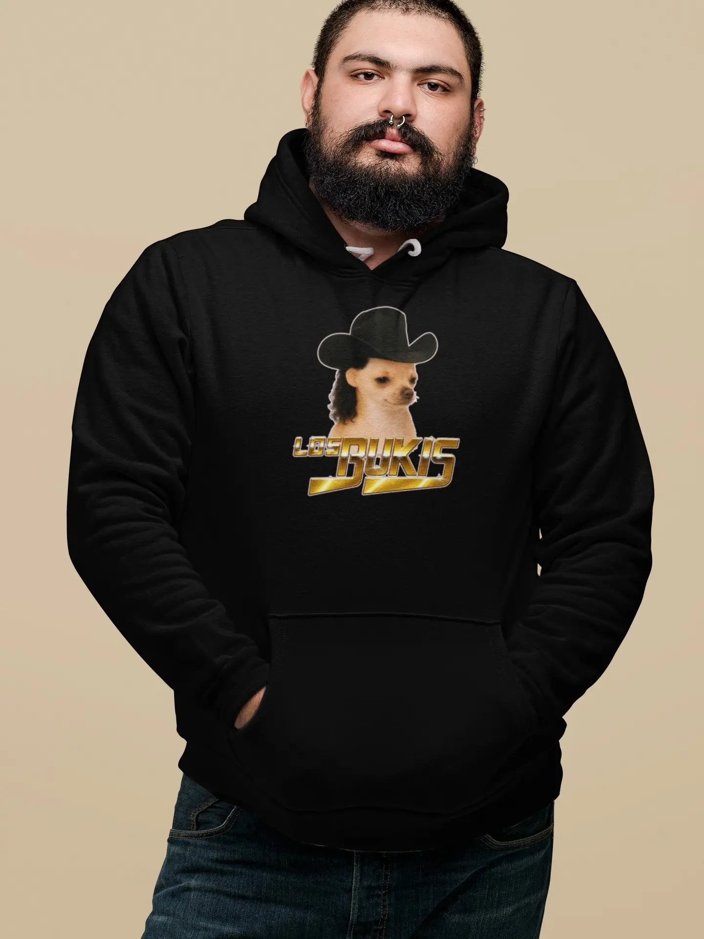 Los Bukis Funny Hodies Unisex Dog Chiuahua Hoodie for Men & Women Casual Chiuahua Theme Humorous Design Perfect for Dog Lovers Menswear Sweatshirts