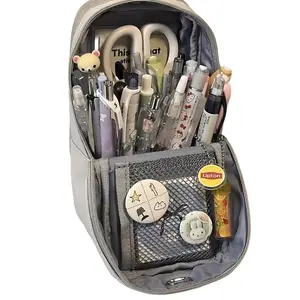 Standing Foldable Pencil Case, Creative Large Capacity Multi-Functional Student Desk Organizer, Unique Stationery Storage Box
