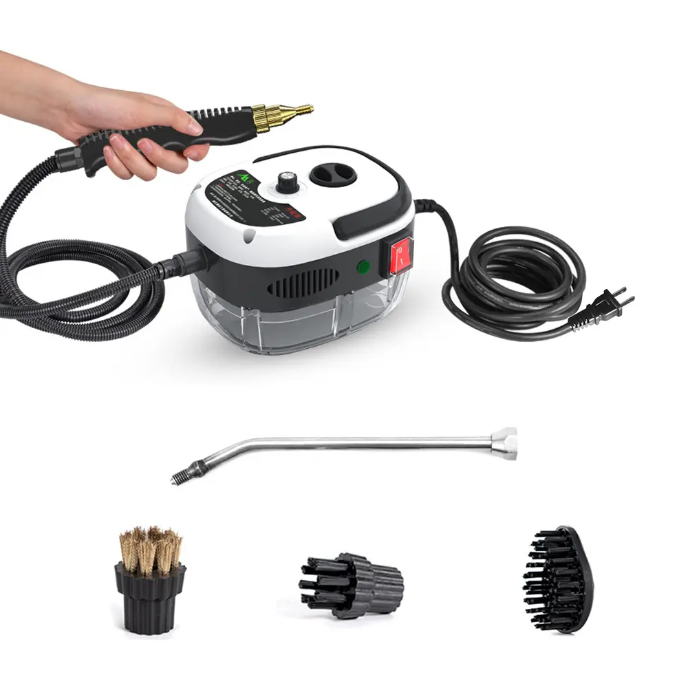 2500W Portable Handheld Steam Cleaner High Temperature Pressurized Steam Cleaning Machine with Brush Heads for Kitchen Furniture Bathroom Car