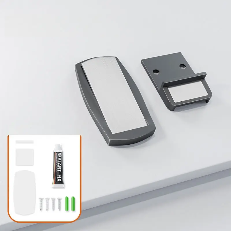 Zinc alloy skin black, 1 piece [strong magnet, ultra-thin], door gap 5–15 mm