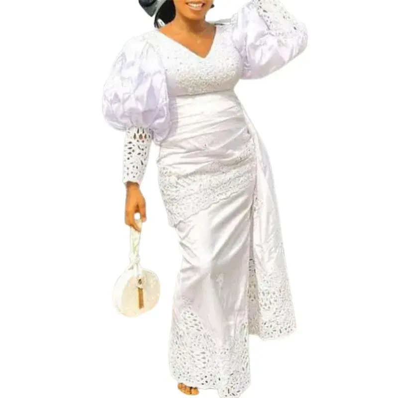 Women's traditional clothingAfrican Dresses for Women White New Elegant  African RobeDress Muslim Fashion Abaya African Clothing Casual Womenswear -  TikTok Shop