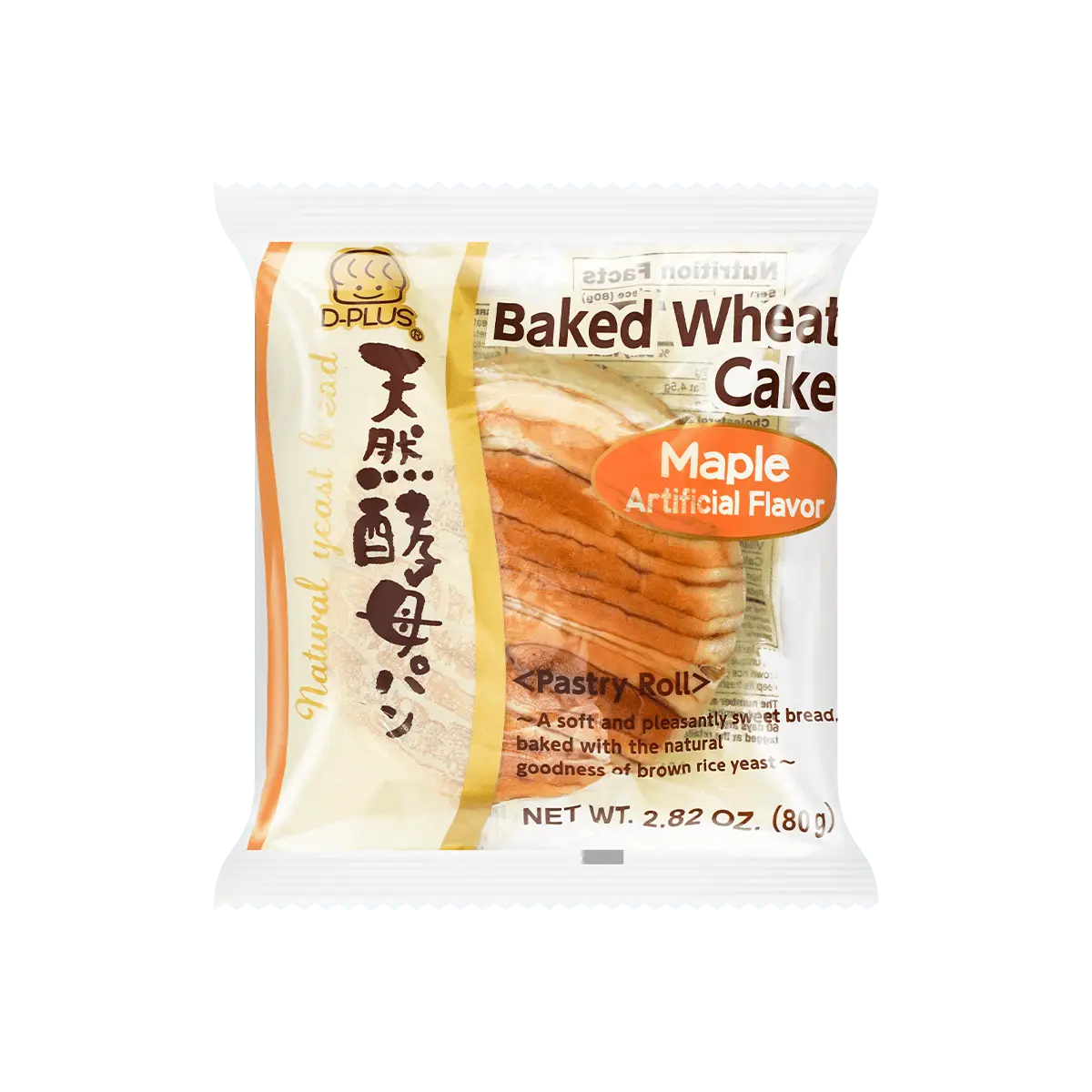D-PLUS Maple Syrup Natural Yeast Bread - Japanese Dessert, 2.82oz D-PLUS Maple Syrup Natural Yeast Bread - Japanese Dessert, 2.82oz