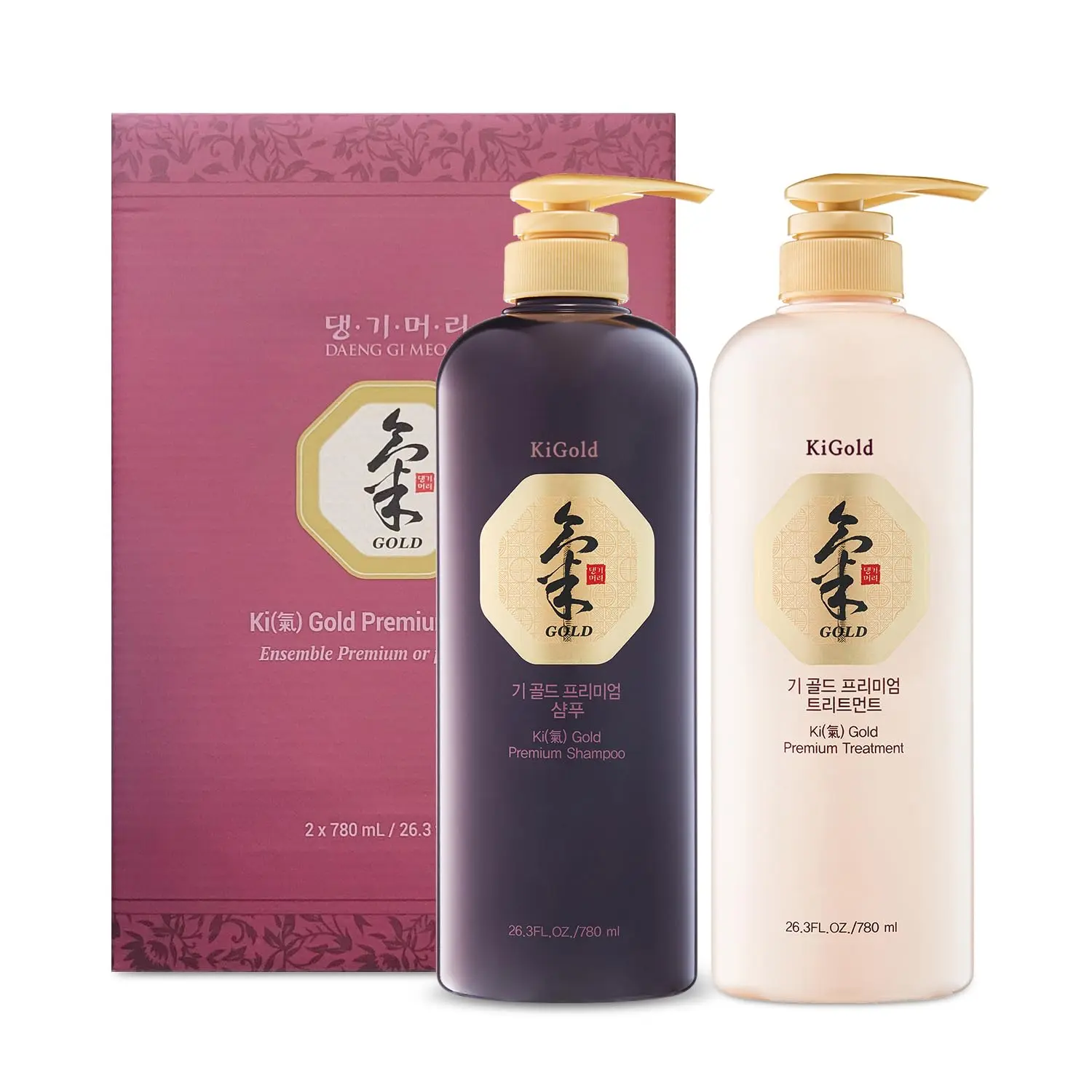 Daeng Gi Meo Ri Premium Shampoo & Conditioner Multi-Pack (26.3 fl oz) - Adult Dry Hair Set with Traditional Hydrating Formula, High-Quality Herbal Extracts, Korean Ginseng, Anti-Hair Loss, Supports Healthy Growth