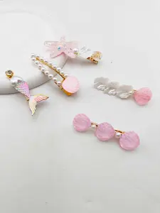 Five-Piece Starfish Ocean Hair Clips, High-Quality Metal Duckbill Clamps, Perfect for Bangs and Side Styling, Ideal for Daily Use