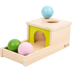 Object Permanence Box with Tray Three Balls Montessori Toys for 6-12 Months Baby 1 Year Old Infant Toddler (Small Box - Typical)