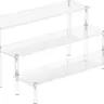 Acrylic Display Risers, 3 Tier Perfume Organizer Stand, Clear Cupcake Stand Holder, Large Shelf Riser for Figures & Dessert Shelves