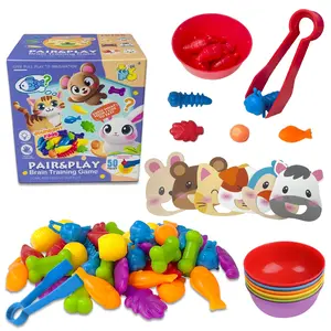 Counting Animal Toy Set, Shape Sorter, Matching Game & Sorting Bowls, Sensory Play Kit, Math Color Classification, Gift for Kids Aged 3+ Years