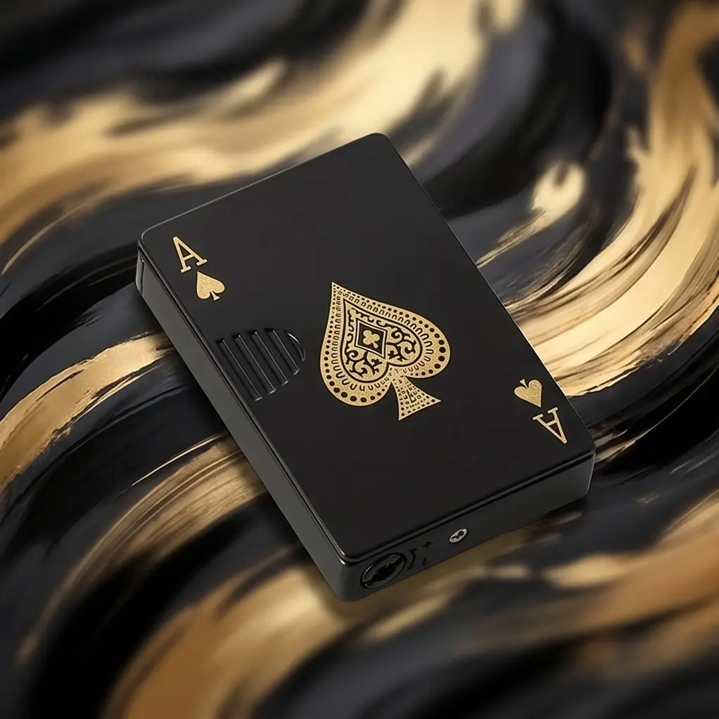 Green Flame Ace Lighter ( Butane Gas Not Included ) Jet Torch Lighter Refillable Butane Lighter Spade Ace Cool Lighter Windproof Playing Card Design Metal Material Cool Unique Father's Day Christmas Halloween Valentine's Day Biirthday Gifts for bf