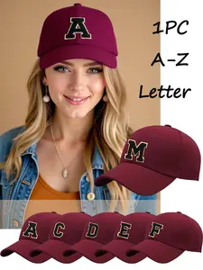 1 Pc r A-Z Women's Couple Woman's Stylish Baseball Cap Fitted, Breathable Letter Design, Perfect for Casual Streetwear  Outdoor Sports, Ideal Gift for All Seasons