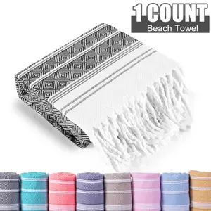 Oversized Beach Towel, Sand-Free Quick-Dry, Easy-To-Carry Turkish Linen, 72"x38" Packable, Super Absorbent, Ideal for Swimming, Gym, Pool, Camping