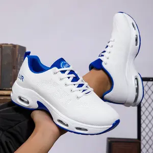 Bemiro Men's Outdoor Running Shoes: Stylish lace-up low-top comfortable running shoes, shock-absorbing and lightweight, suitable for all seasons, with a non-slip rubber sole, ideal for training, hiking and fitness. Full-length air cushioning.