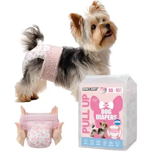Disposable Pull It Up Female Dog Diapers, 360 °   Stretchy Waist Puppy Diapers, Doggie Diapers for Doggy in Heat