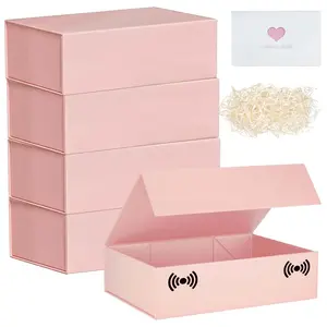 Gift Box,10.7'x7'x2.8' Bridesmaid Groomsman Proposal Boxes, Rectangle Storage Box Pink