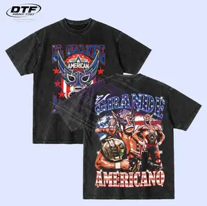 Vintage El Grande Americano WWE T-Shirt, Rey Mysterio American Made Graphic Tee, Heavyweight Washed Shirt for Fans, Lucha Libre Stars and Stripes Bootleg Shirt, Gift for WWE Fans, Mexican-American Pride Outfit