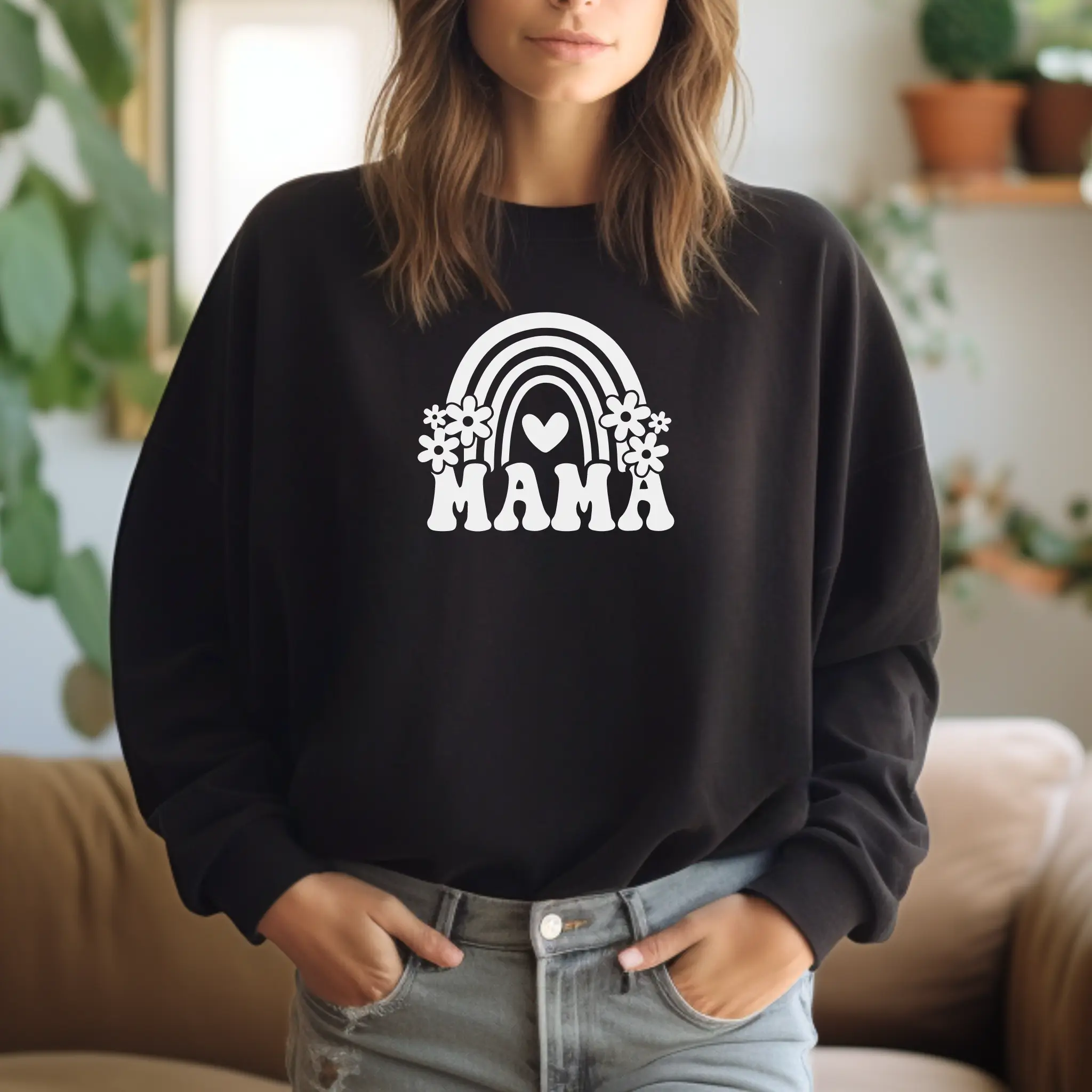 Mama Rainbow Sweater, Mother's Day Gift Idea, Gift Idea for Mom, Girl Mom, Boy Mom, Toddler Mom, Gift Idea for Wife, Birthday Gift, Comfy Sweater, Stylish Sweater, Trendy Sweater, Trendy Top for Women, Cozy Sweater, Mom Sweater, Mama Sweater