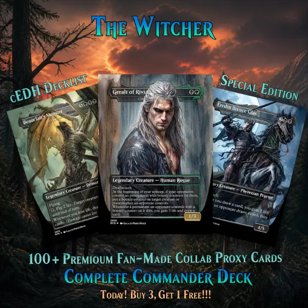 The Witcher Special Edition CEDH Decklist 100+ Premium Fan-Made Collab Proxy Cards Complete Commander Deck Buy 3 Get 1 Free