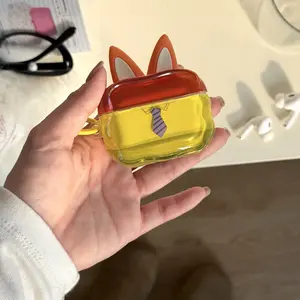 1 fox ear/rabbit ear shaped headphone case, cute wireless Bluetooth headphone case, drop resistant, durable and stylish accessory, suitable for AirPods pro3/1/2/3/4/pro/pro2 (the shape may vary depending on the model) Earbuds, Earphone Protective Cover